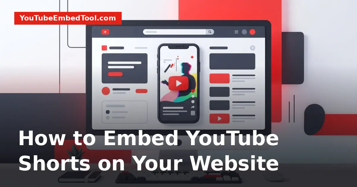 A responsive website displaying an embedded vertical YouTube Short next to HTML code snippets