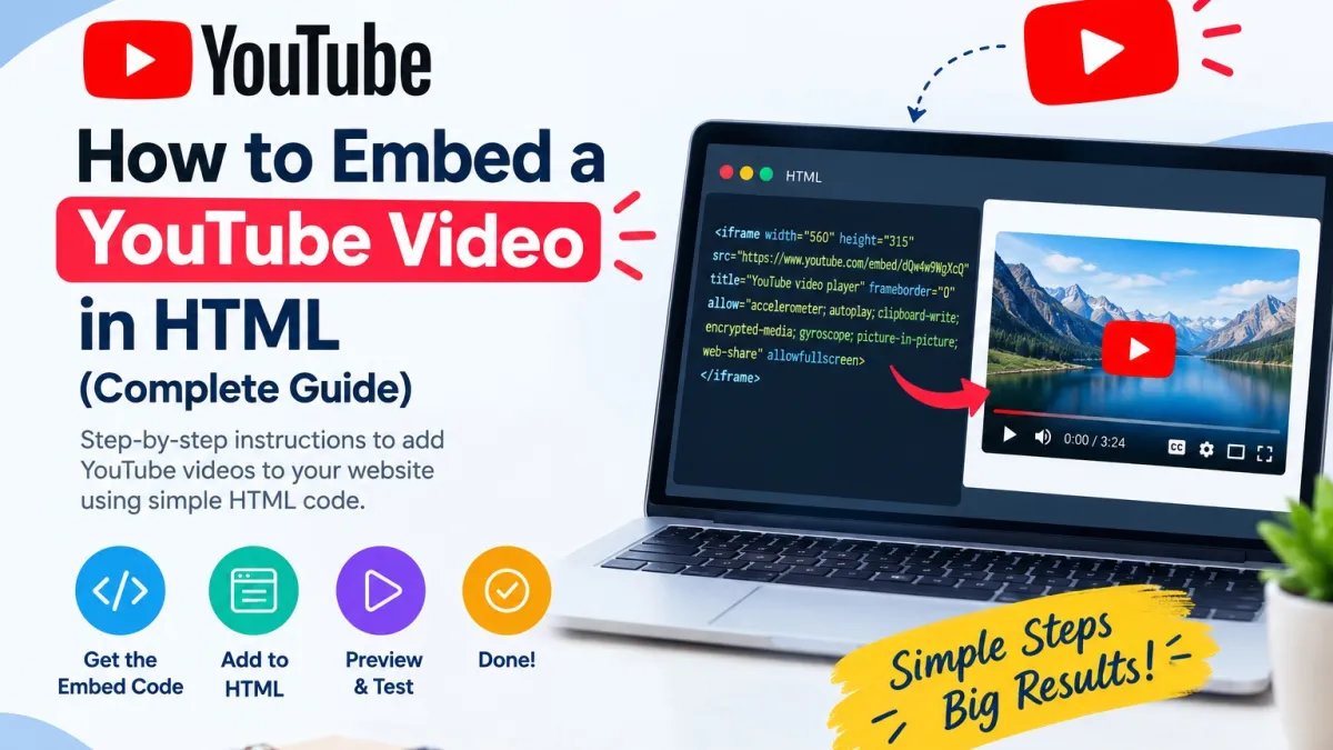 Diagram illustrating the structure of an HTML iframe tag used for embedding YouTube videos.