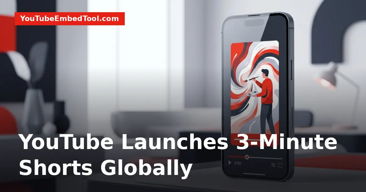 A smartphone showing a vertical YouTube Short with an extended 3-minute timeline slider.